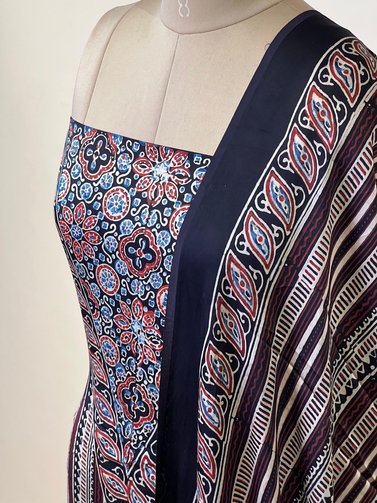 Ajrakh Modal Top Dupatta Sets 5012