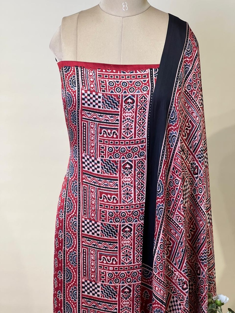 Ajrakh Modal Top Dupatta Sets 5012