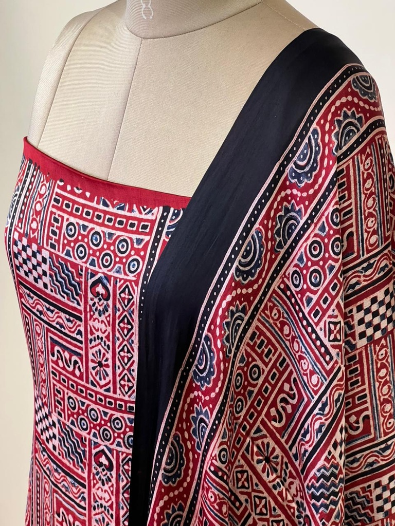 Ajrakh Modal Top Dupatta Sets 5012