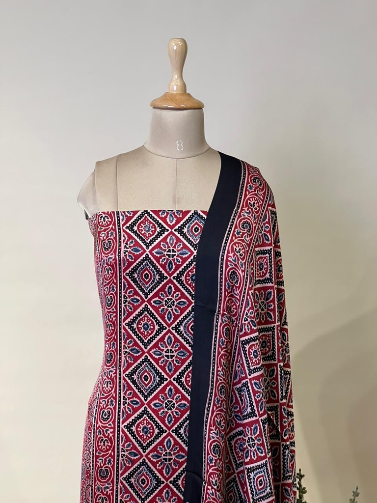 Ajrakh Modal Top Dupatta Sets 5012