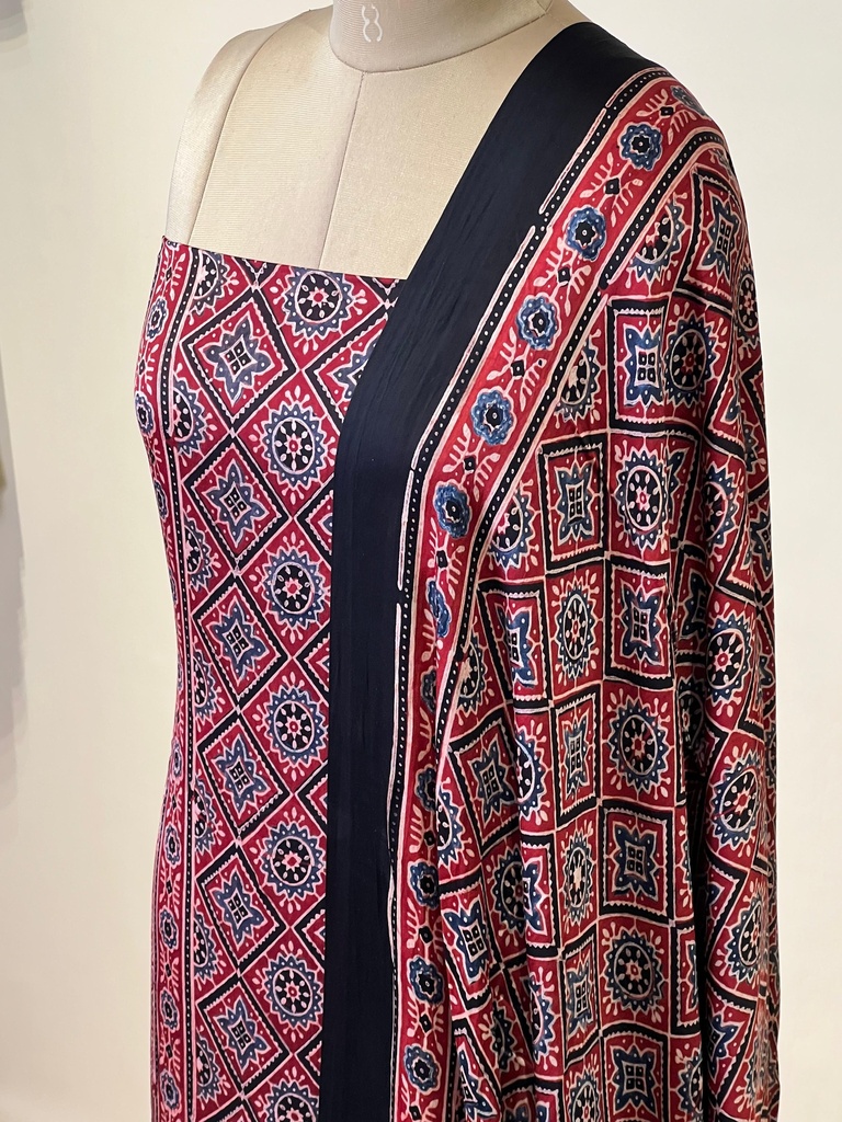 Ajrakh Modal Top Dupatta Sets 5012