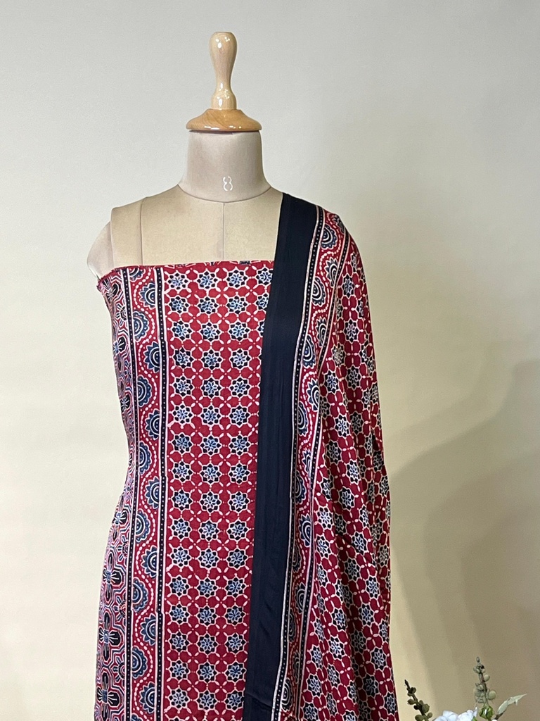 Ajrakh Modal Top Dupatta Sets 5012