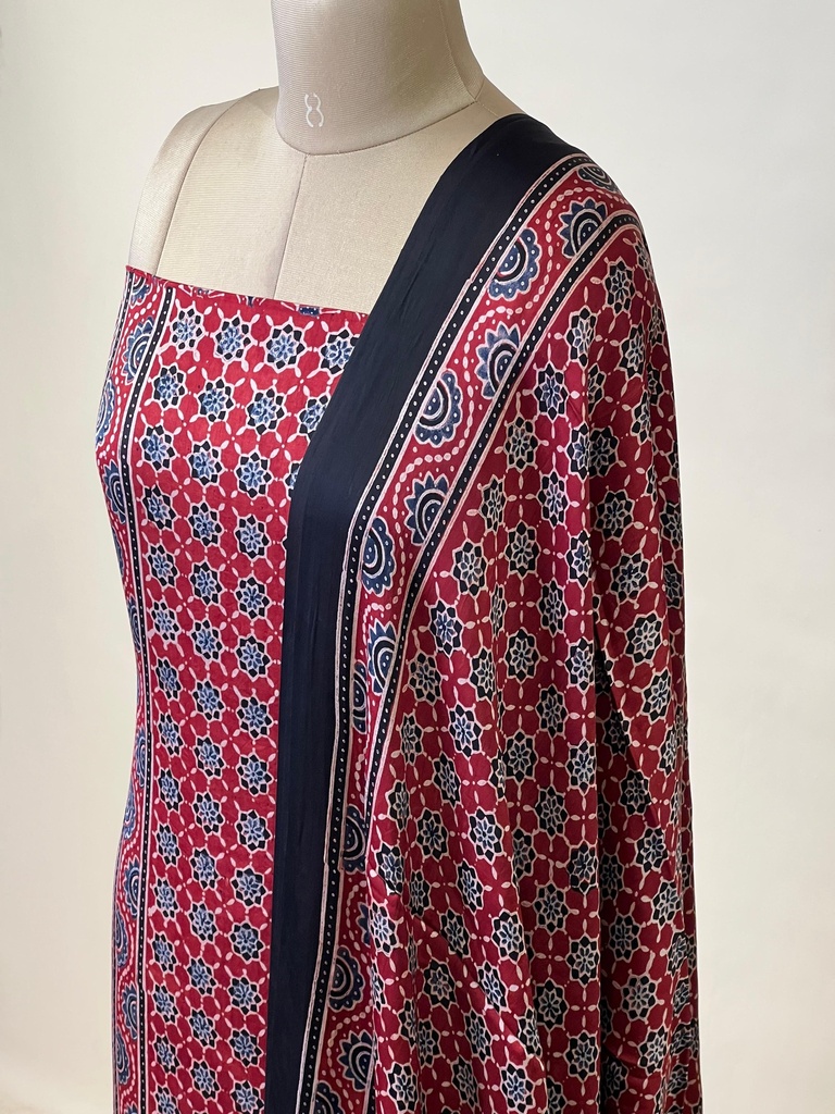 Ajrakh Modal Top Dupatta Sets 5012