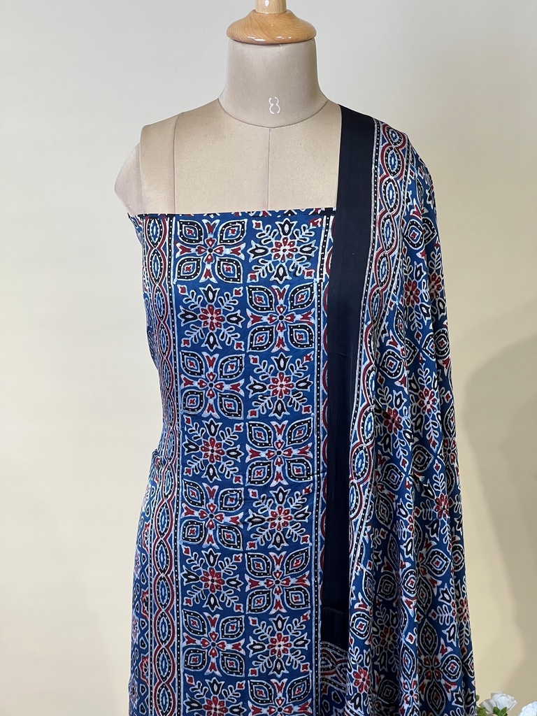 Ajrakh Modal Top Dupatta Sets 5012