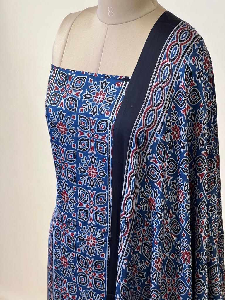 Ajrakh Modal Top Dupatta Sets 5012