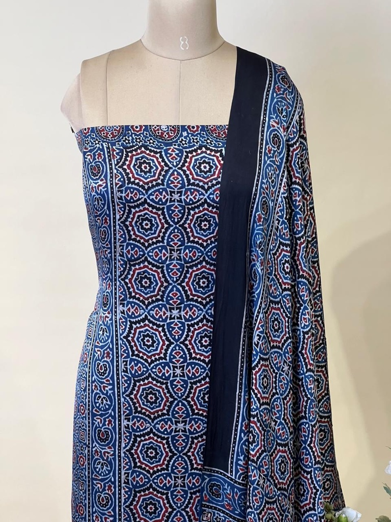 Ajrakh Modal Top Dupatta Sets 5012