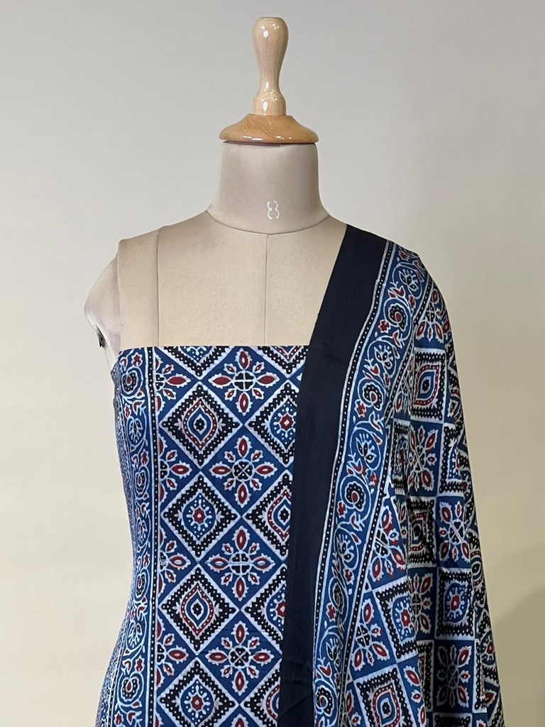 Ajrakh Modal Top Dupatta Sets 5012