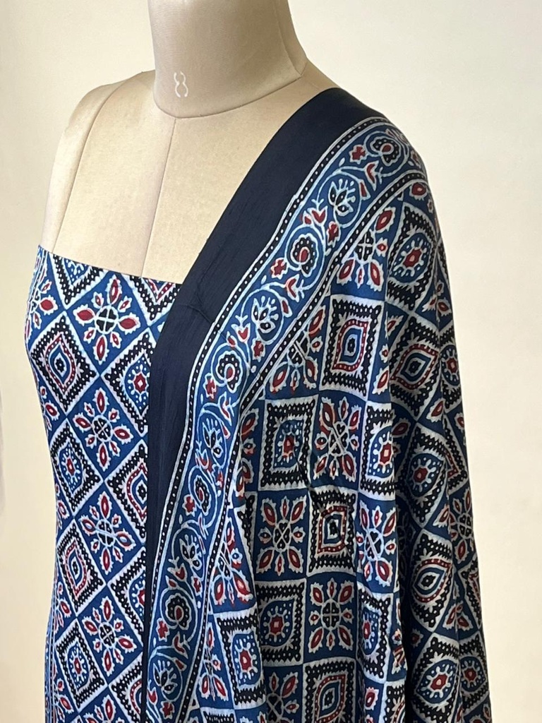 Ajrakh Modal Top Dupatta Sets 5012