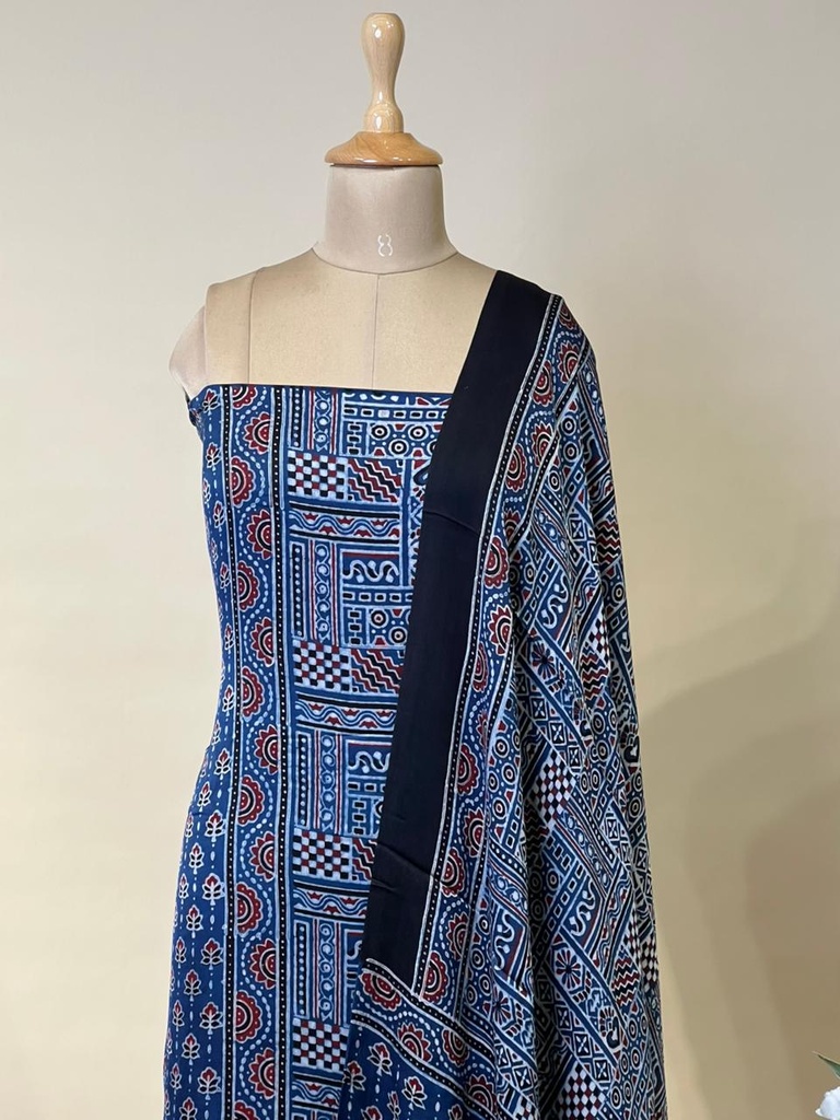 Ajrakh Modal Top Dupatta Sets 5012