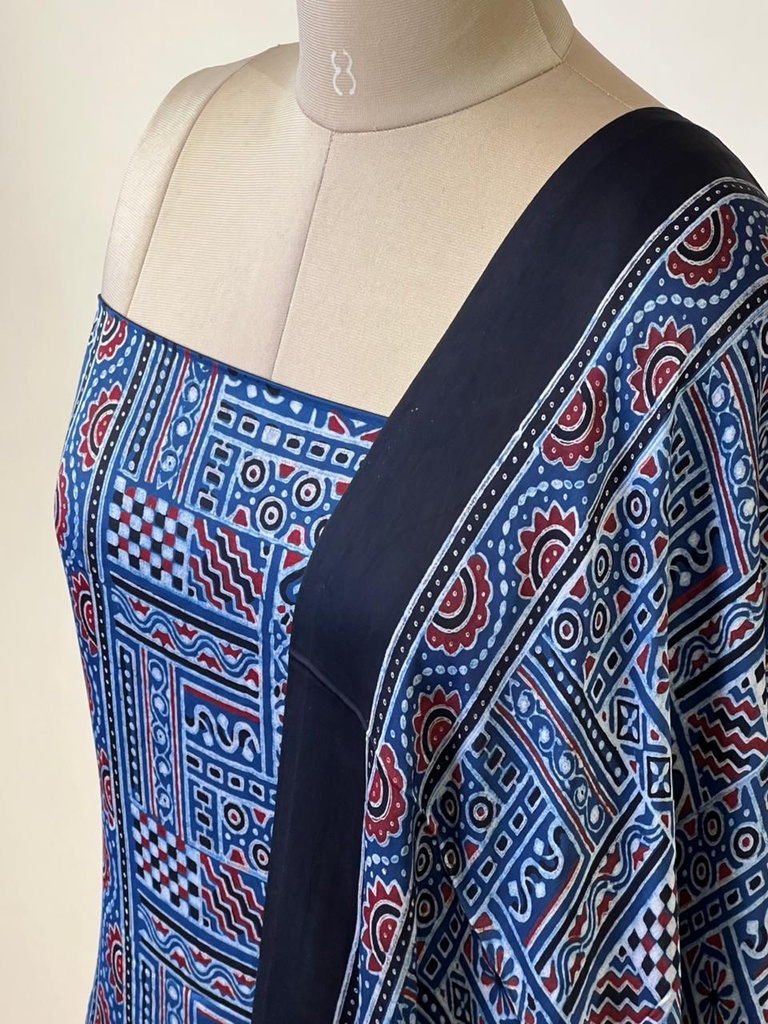 Ajrakh Modal Top Dupatta Sets 5012