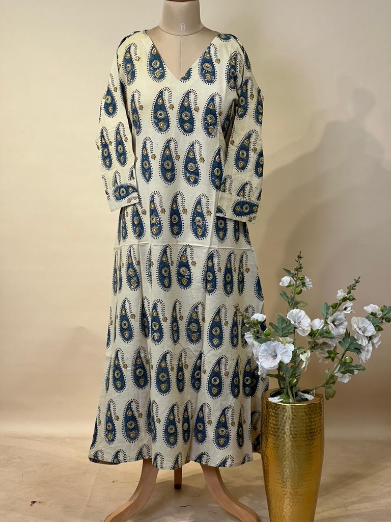 Ajrakh Aline Cotton Kurti 5028