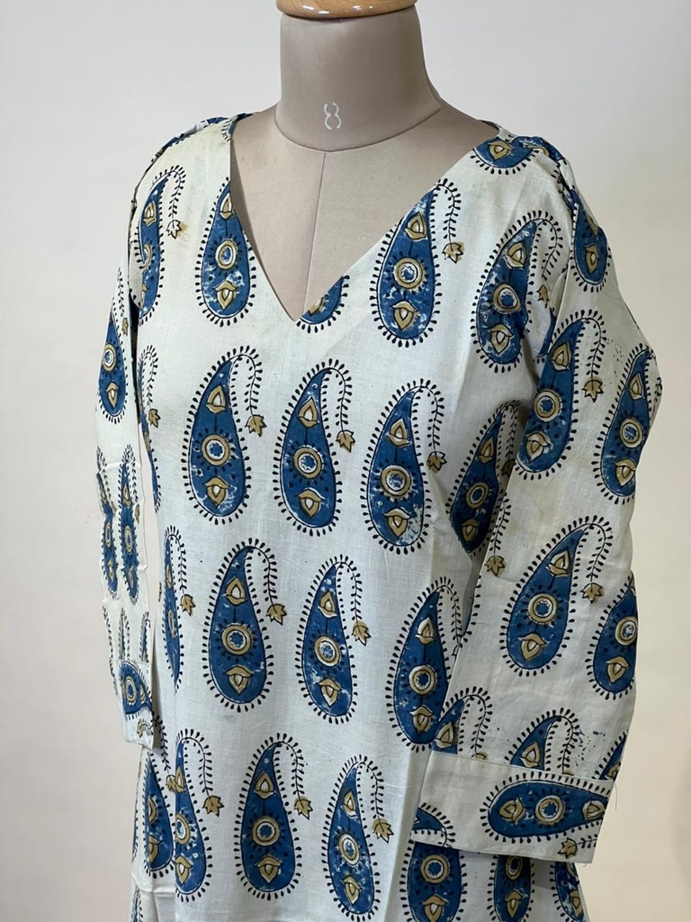 Ajrakh Aline Cotton Kurti 5028
