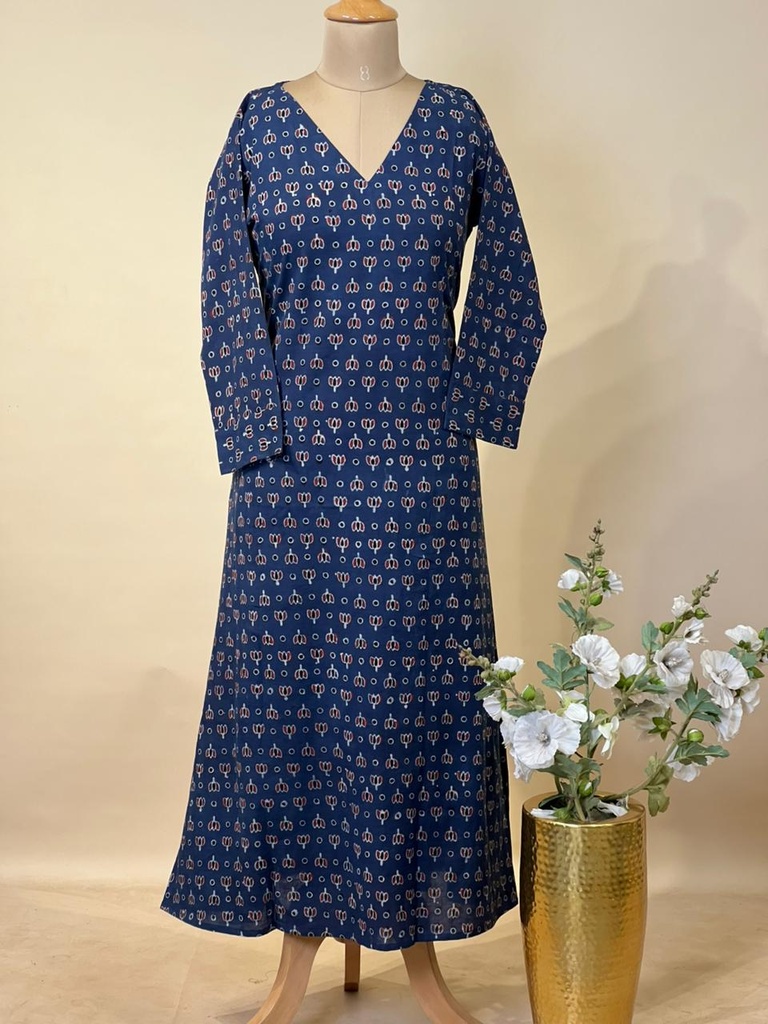 Ajrakh Aline Cotton Kurti 5028