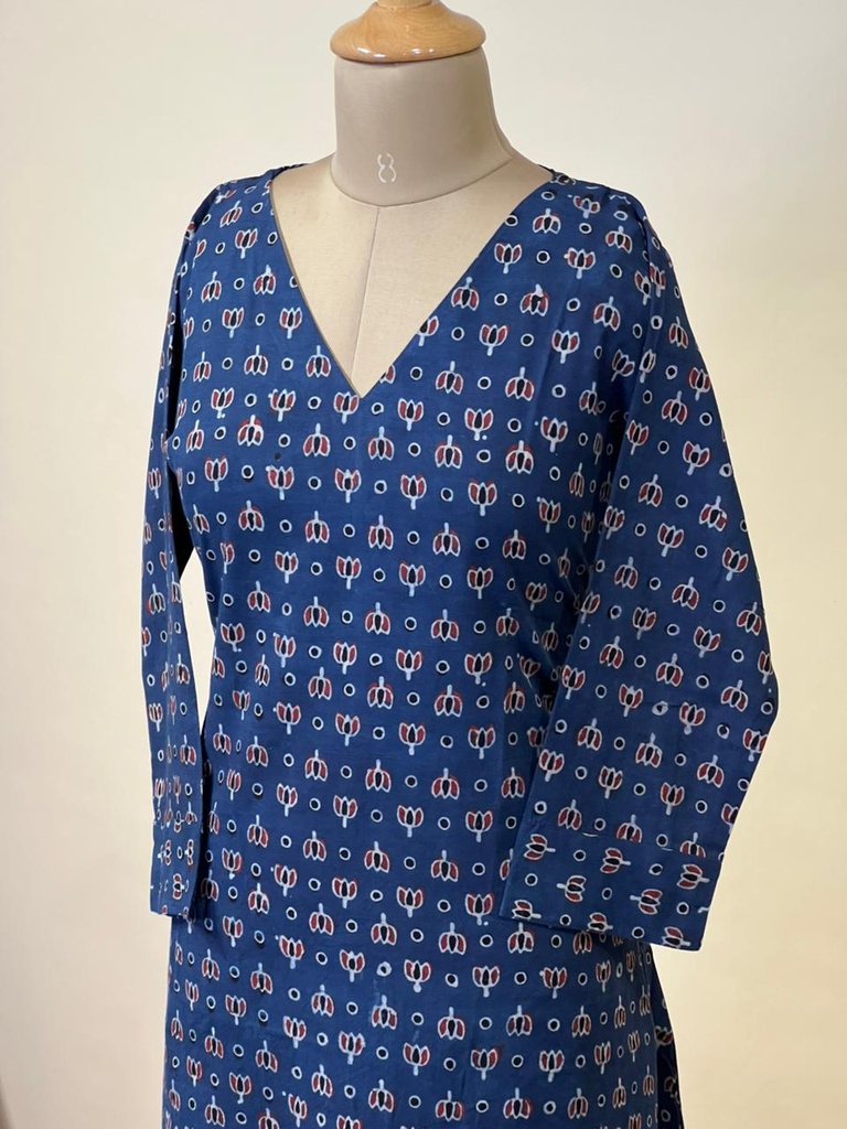 Ajrakh Aline Cotton Kurti 5028