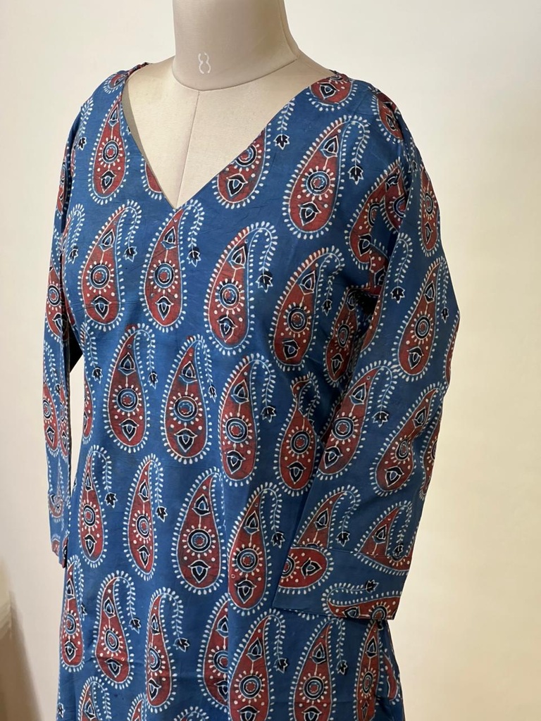 Ajrakh Aline Cotton Kurti 5028