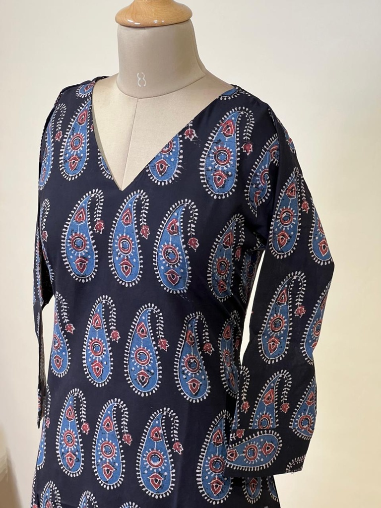 Ajrakh Aline Cotton Kurti 5028