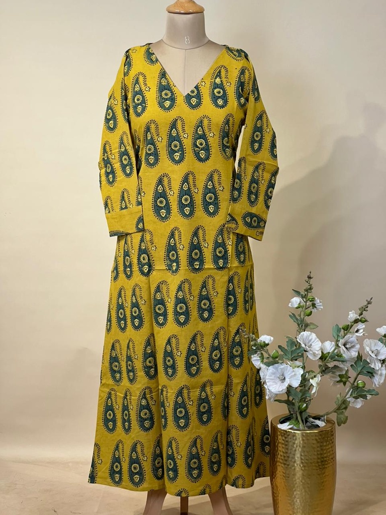 Ajrakh Aline Cotton Kurti 5028