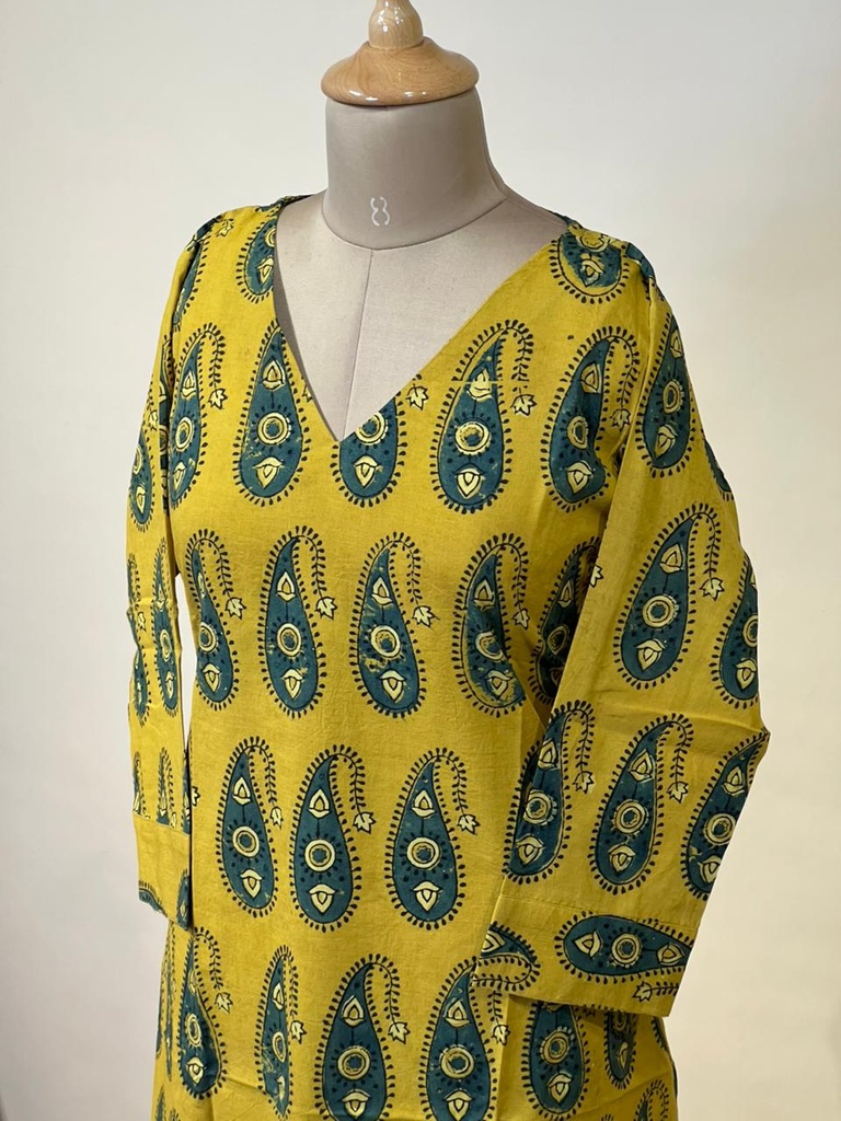 Ajrakh Aline Cotton Kurti 5028