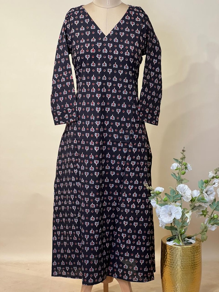 Ajrakh Aline Cotton Kurti 5028