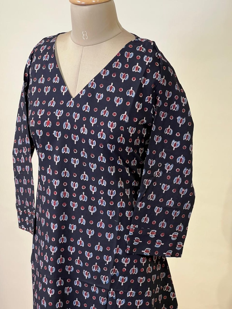 Ajrakh Aline Cotton Kurti 5028