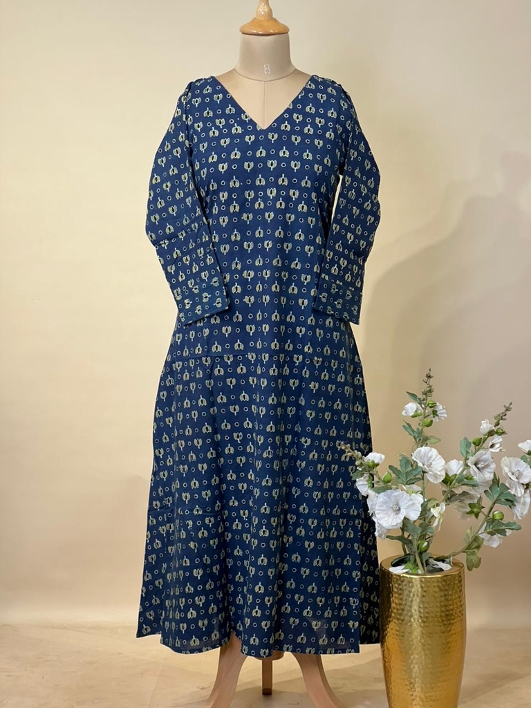 Ajrakh Aline Cotton Kurti 5028