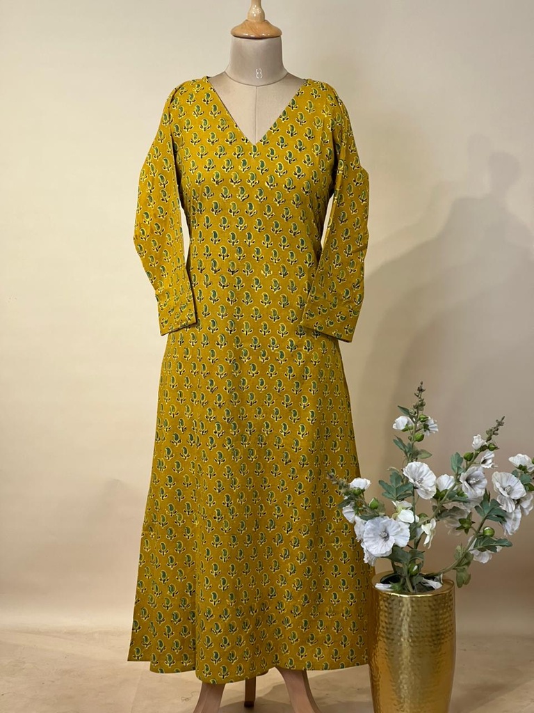 Ajrakh Aline Cotton Kurti 5028
