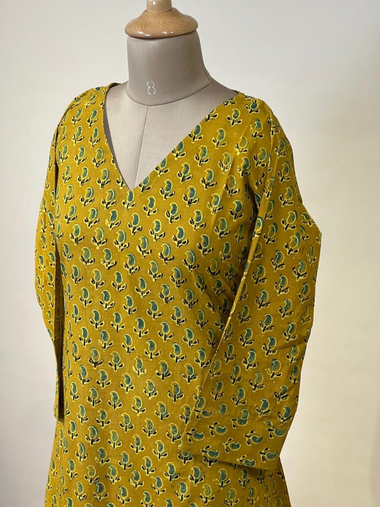 Ajrakh Aline Cotton Kurti 5028