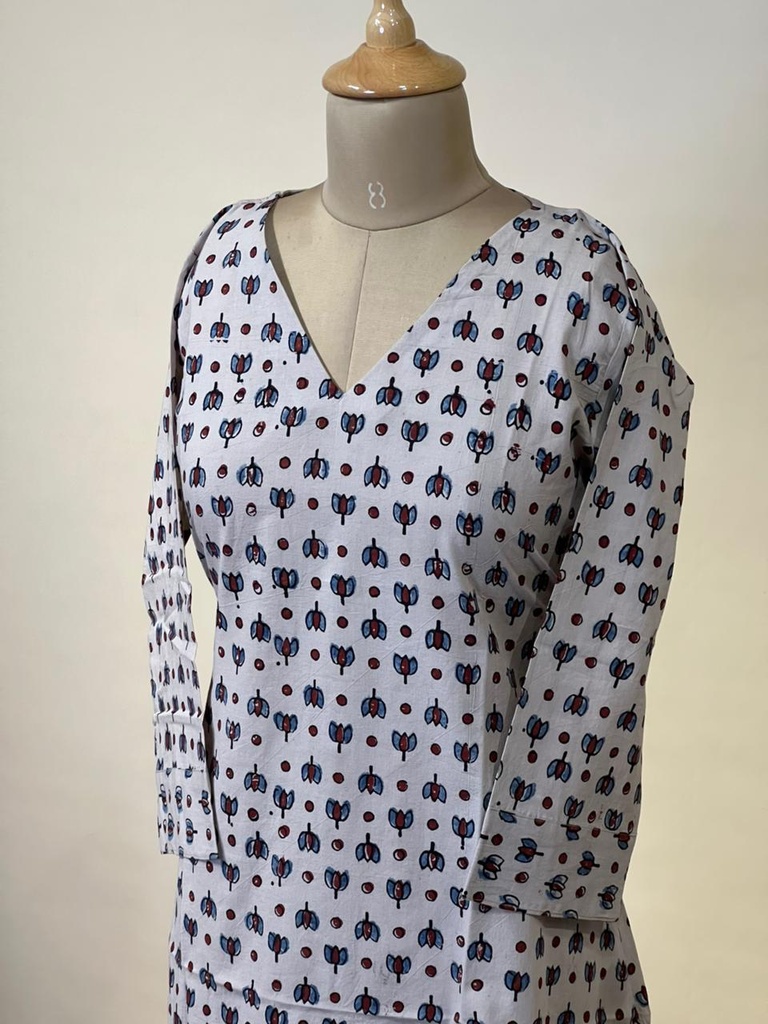 Ajrakh Aline Cotton Kurti 5028