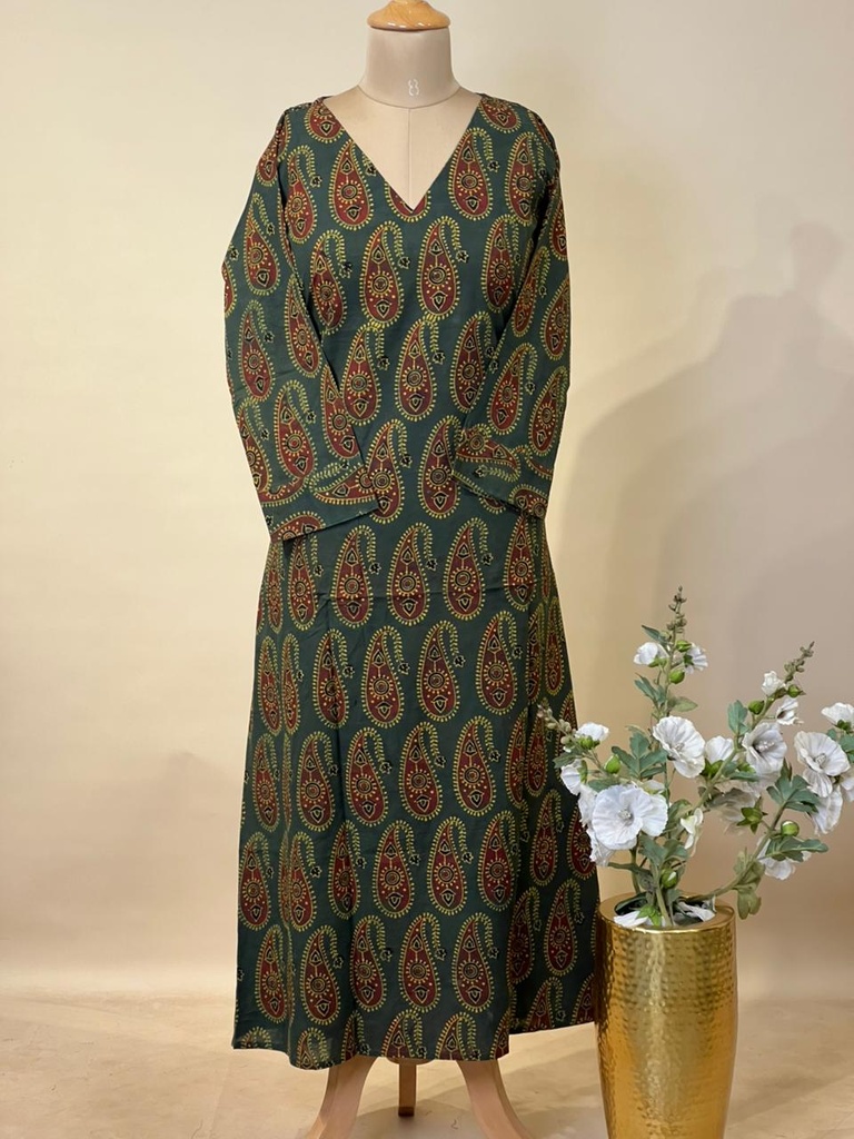 Ajrakh Aline Cotton Kurti 5028