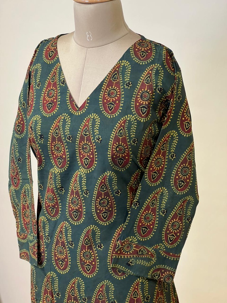 Ajrakh Aline Cotton Kurti 5028
