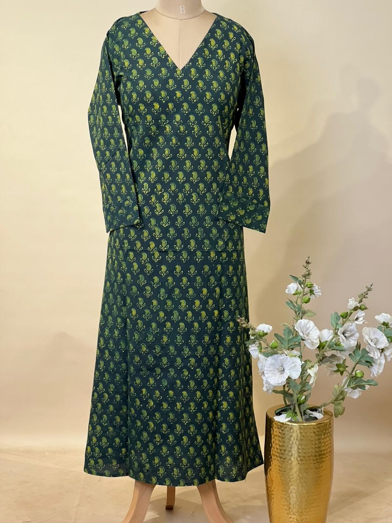 Ajrakh Aline Cotton Kurti 5028