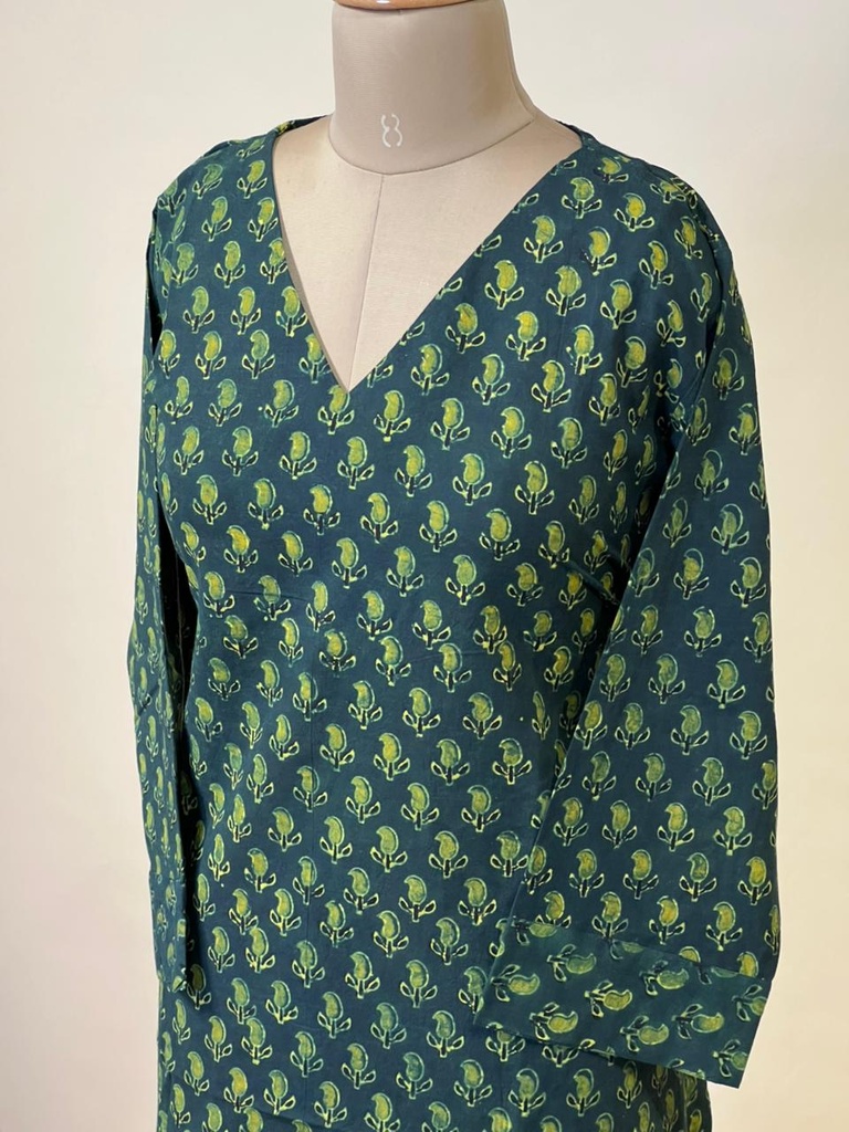 Ajrakh Aline Cotton Kurti 5028
