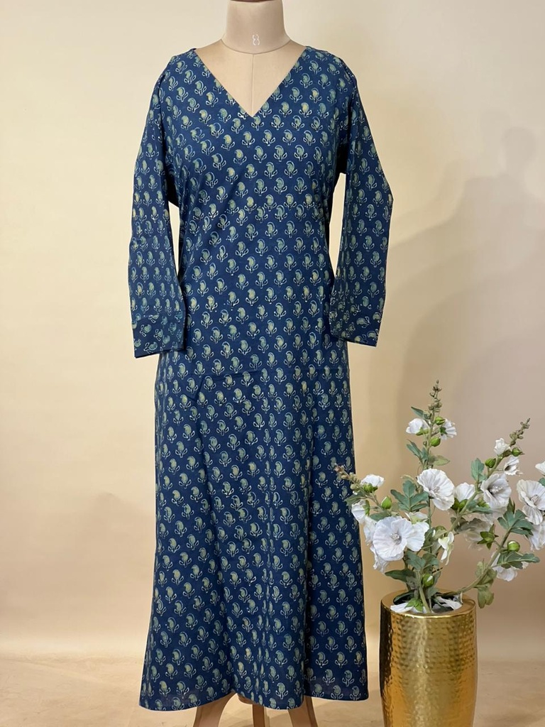 Ajrakh Aline Cotton Kurti 5028