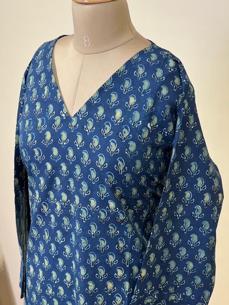 Ajrakh Aline Cotton Kurti 5028