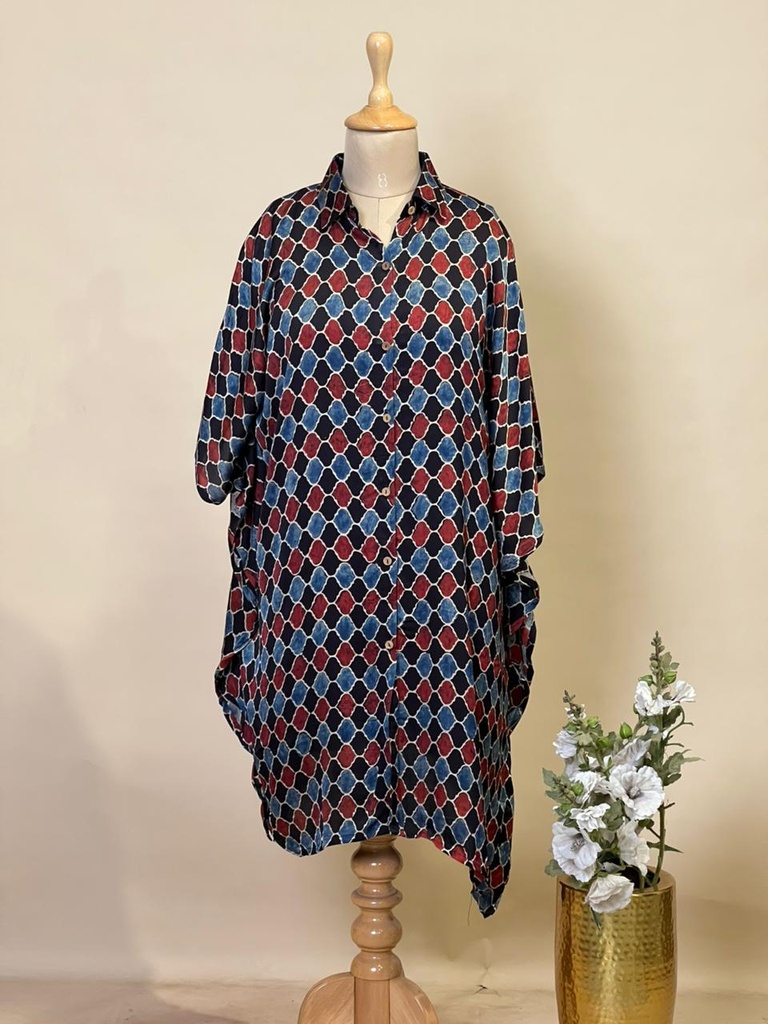 Ajrakh Modal Shirt Kaftans 5015 BLACK 2