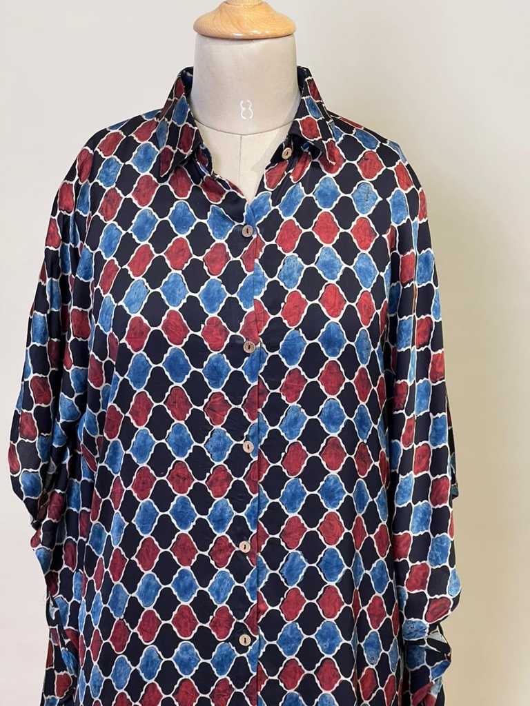 Ajrakh Modal Shirt Kaftans 5015 BLACK 2