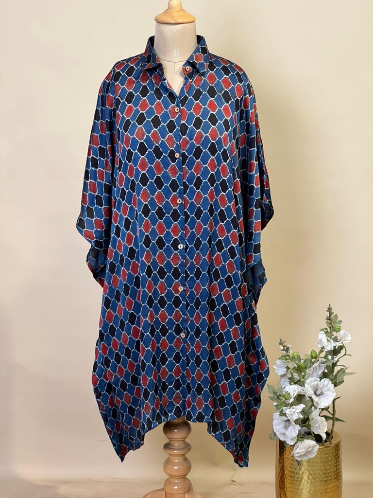 Ajrakh Modal Shirt Kaftans 5015 BLUE