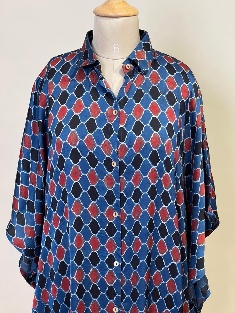 Ajrakh Modal Shirt Kaftans 5015 BLUE