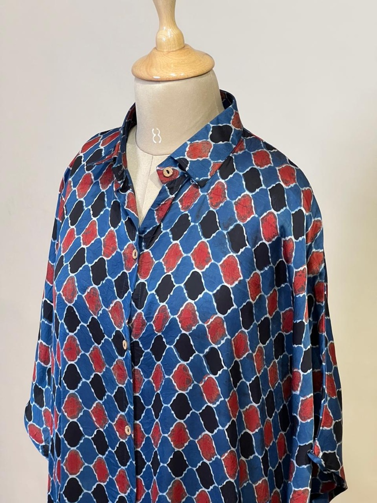 Ajrakh Modal Shirt Kaftans 5015 BLUE