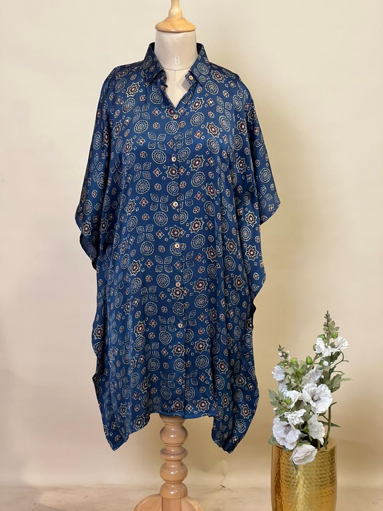 Ajrakh Modal Shirt Kaftans 5015 BLUE 2