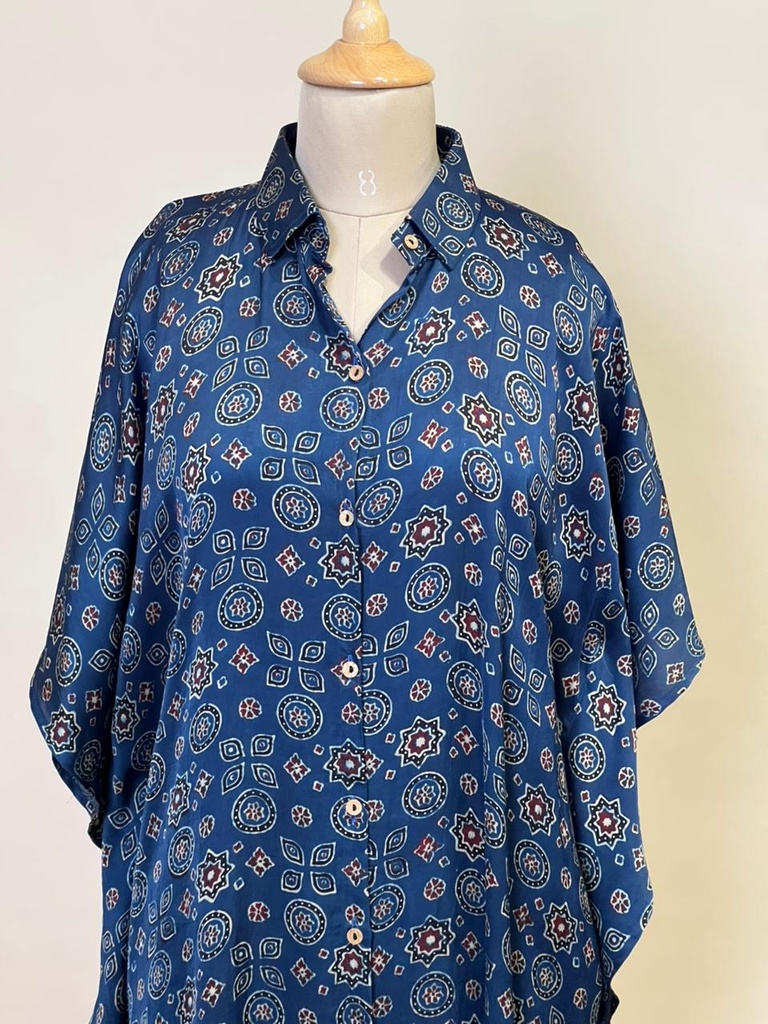 Ajrakh Modal Shirt Kaftans 5015 BLUE 2