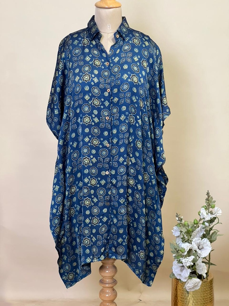 Ajrakh Modal Shirt Kaftans 5015 BLUE 3