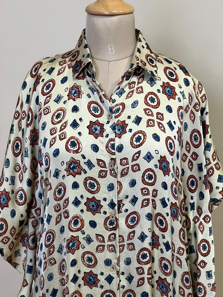 Ajrakh Modal Shirt Kaftans 5015 IVORY 2