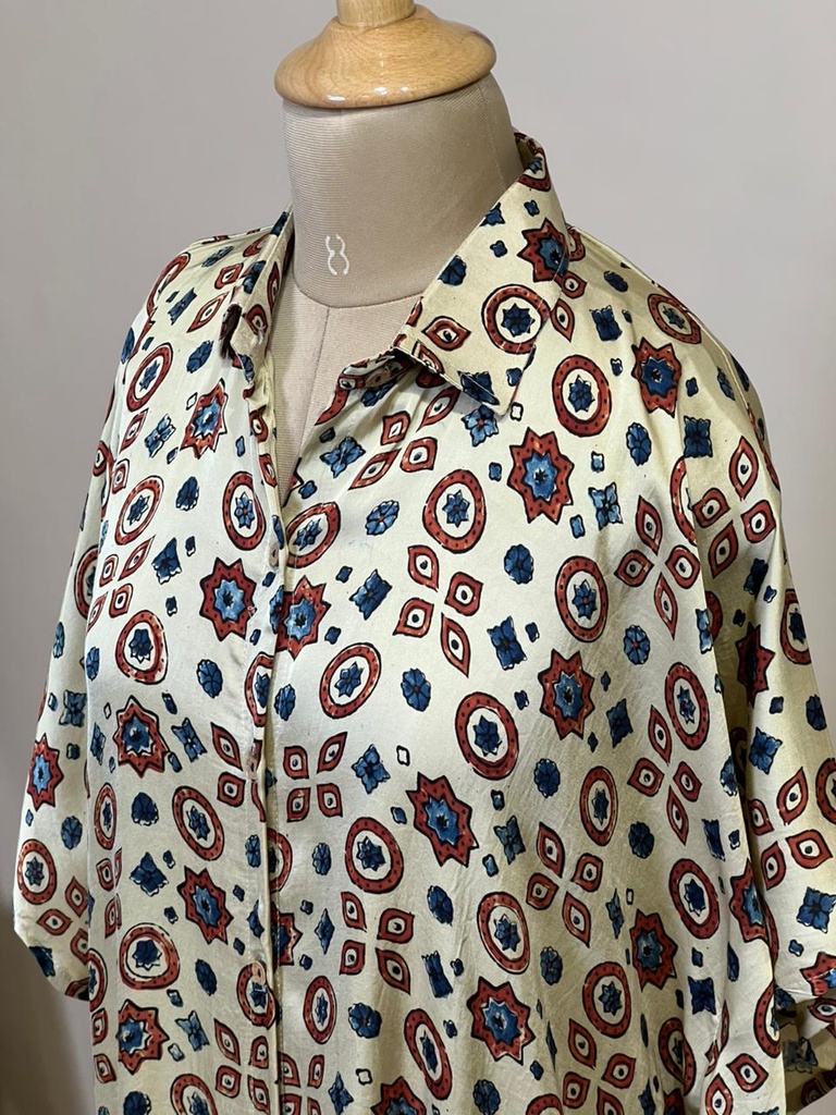 Ajrakh Modal Shirt Kaftans 5015 IVORY 2