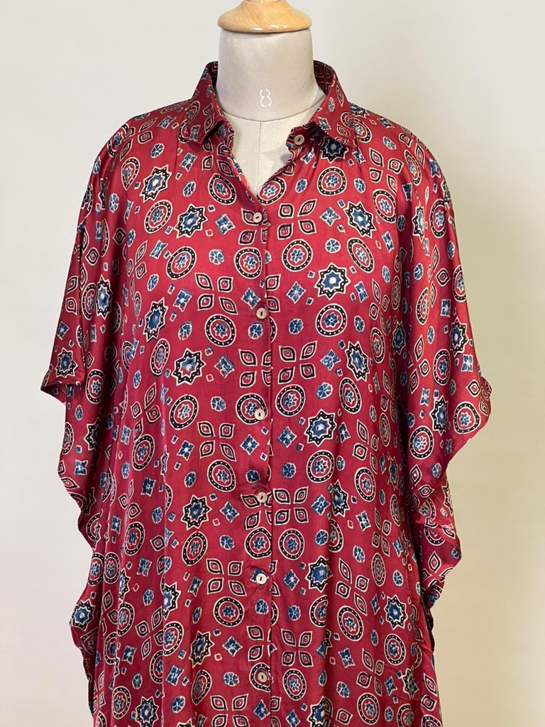Ajrakh Modal Shirt Kaftans 5015 RED 2