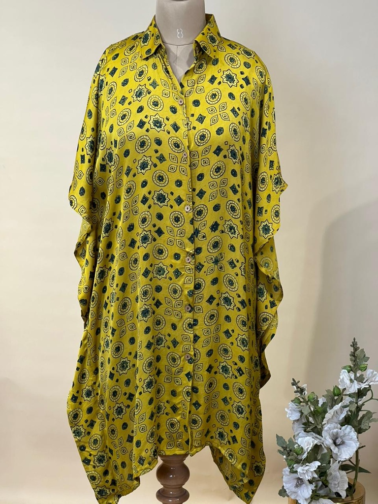 Ajrakh Modal Shirt Kaftans 5015 YELLOW
