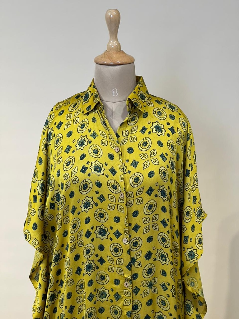Ajrakh Modal Shirt Kaftans 5015 YELLOW