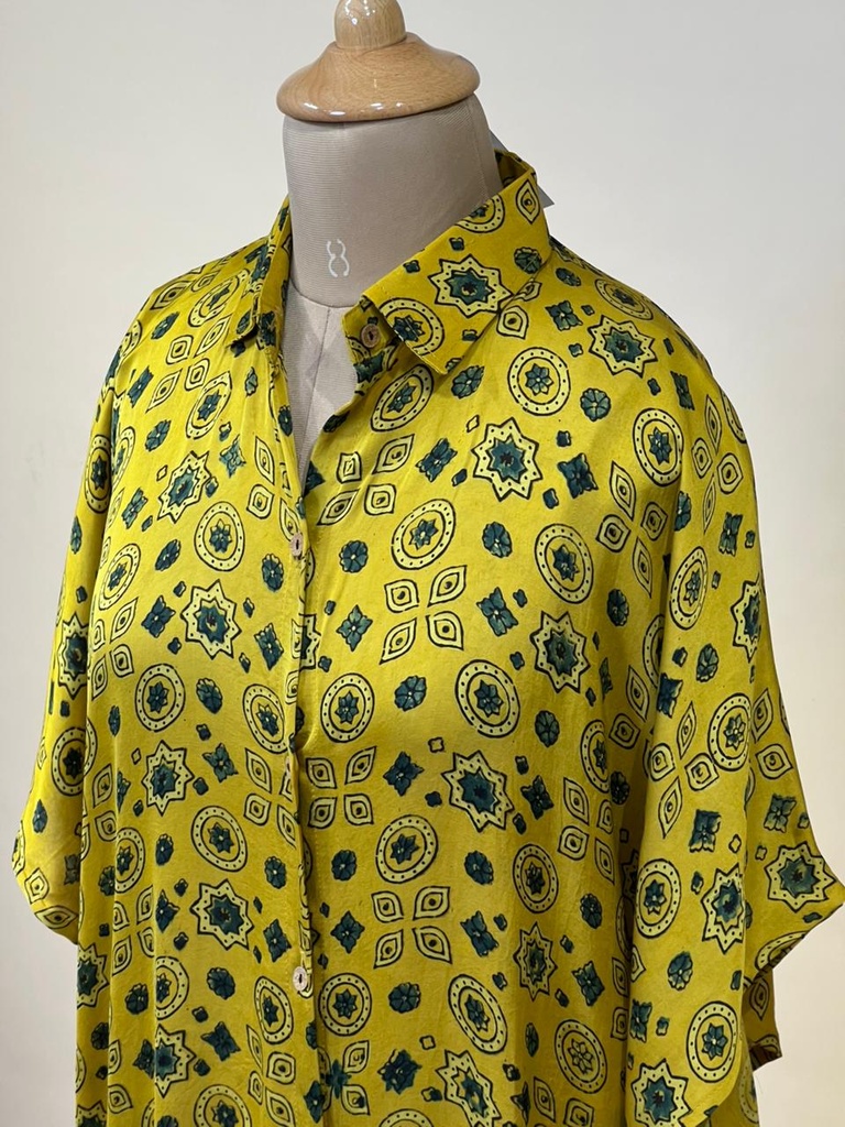 Ajrakh Modal Shirt Kaftans 5015 YELLOW