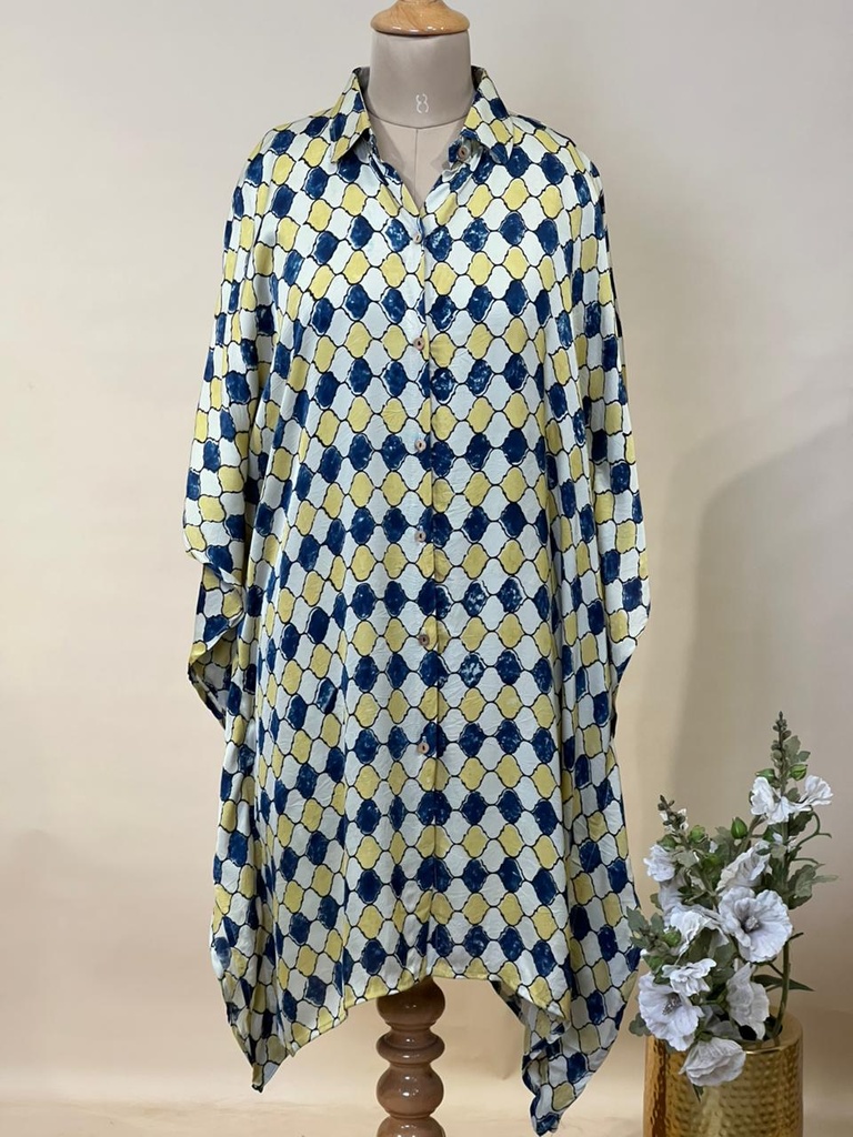 Ajrakh Modal Shirt Kaftans 5015 IVORY