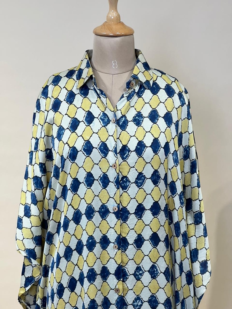 Ajrakh Modal Shirt Kaftans 5015 IVORY